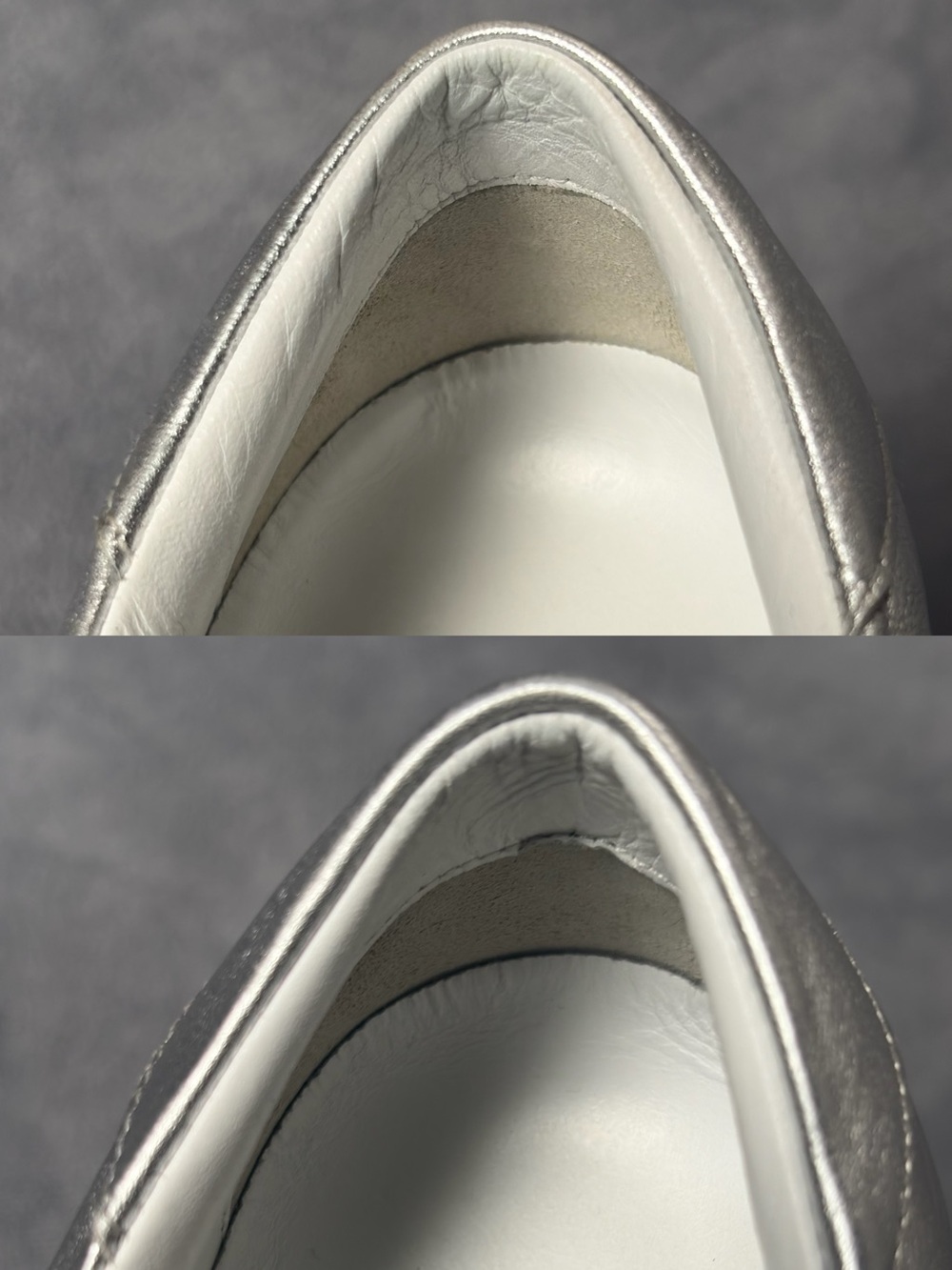 Celine by Hedi Slimane Triomphe TR01L Silver Logo Leather Low Top Sneakers - Picture 9 of 14